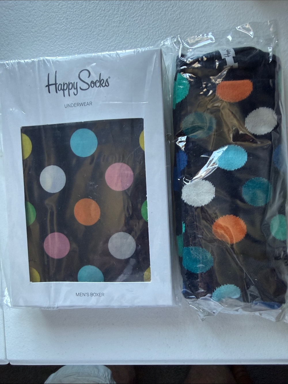 NWT Happy Socks Big Dot Boxer Underwear & Socks L